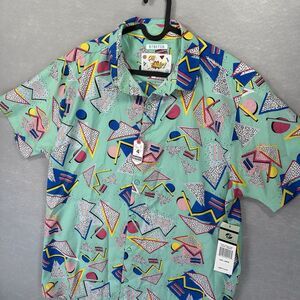 NWT OH Snap Shirt Adult Large 4-Way Stretch Retro 80s/90s Style Short Sleeve New